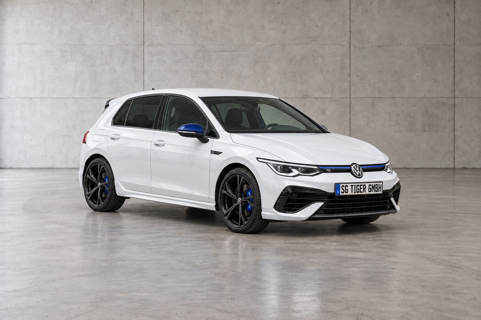Illustration: Volkswagen Golf 8 R · Weiß